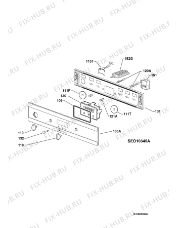 Взрыв-схема плиты (духовки) Electrolux EBEGL40WS - Схема узла Command panel 037