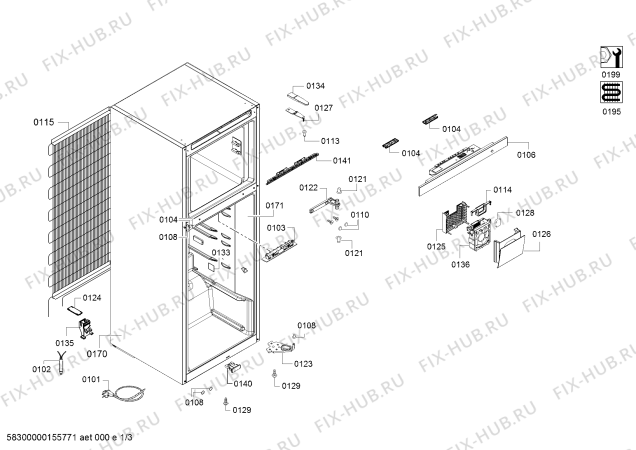 Схема №1 KD29EAW40 с изображением Дверь для холодильника Siemens 00710599