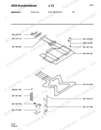 Взрыв-схема плиты (духовки) Aeg 5102V-W - Схема узла Section4