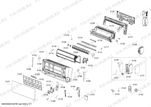 Схема №1 B1ZAI1230W 12000 BTU IC UNITE с изображением Модуль материнской платы для сплит-системы Bosch 12024323