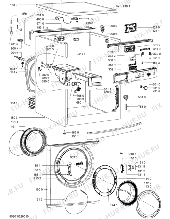 Схема №1 FL1271 с изображением Обшивка для стиральной машины Whirlpool 481010469060