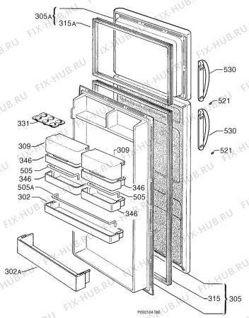 Взрыв-схема холодильника Aeg OEKO S2181BLACK - Схема узла Door 003