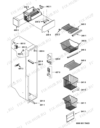 Взрыв-схема холодильника Whirlpool FRBB36AF202 (F090522) - Схема узла