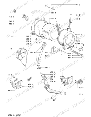 Схема №1 AWM 5101 с изображением Обшивка для стиральной машины Whirlpool 481245215535