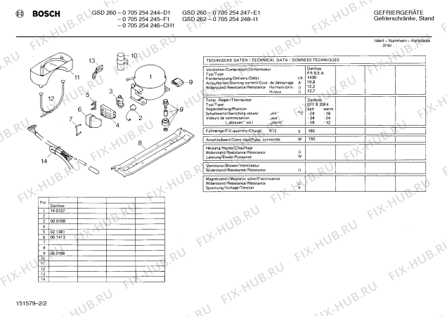 Взрыв-схема холодильника Bosch 0705254244 GSD260 - Схема узла 02