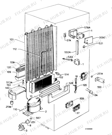 Взрыв-схема холодильника Electrolux ER3025B - Схема узла Functional parts