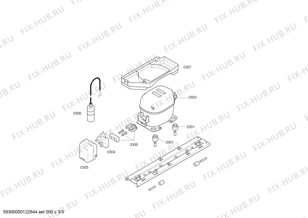 Взрыв-схема холодильника Siemens KS38RA00GB - Схема узла 03