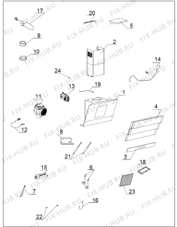 Схема №1 DVG 9545 HB (355382, HO 750) с изображением Стекло для вентиляции Gorenje 477776