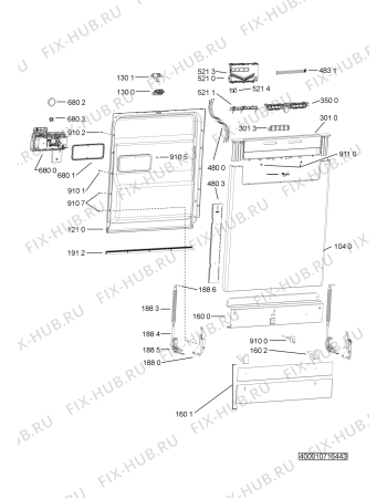 Схема №1 ADG 8575 IX с изображением Форсунка для посудомойки Whirlpool 481010617298