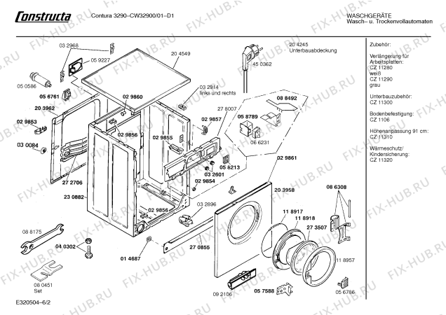 Схема №1 CW34310 CW3431 с изображением Инструкция по эксплуатации для стиралки Bosch 00516047