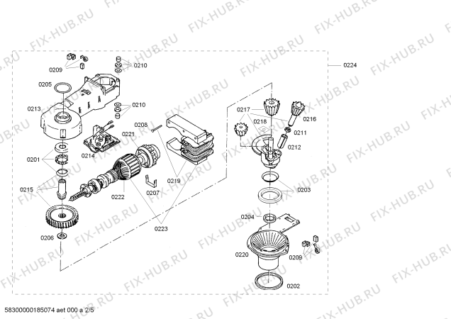 Взрыв-схема кухонного комбайна Bosch MUM48120DE - Схема узла 02