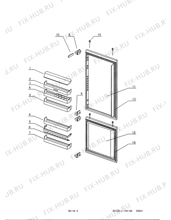 Взрыв-схема холодильника Electrolux IK3033REWS - Схема узла Door 003