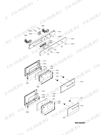 Схема №1 LPR 9034 с изображением Дверка для плиты (духовки) Whirlpool 480121101322