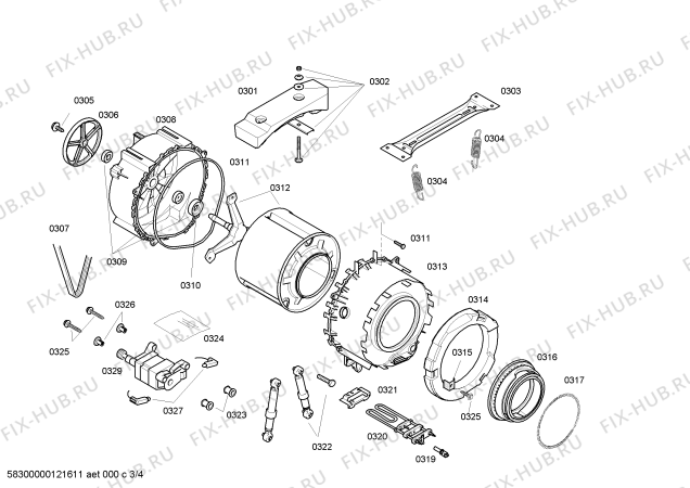 Схема №1 3TS656ZA с изображением Панель управления для стиралки Bosch 00663578