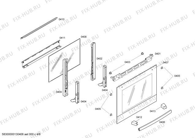 Схема №1 HBN531W0 с изображением Фронтальное стекло для духового шкафа Bosch 00247799