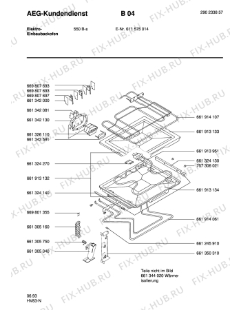 Взрыв-схема плиты (духовки) Aeg COMPETENCE 550B-S - Схема узла Section4