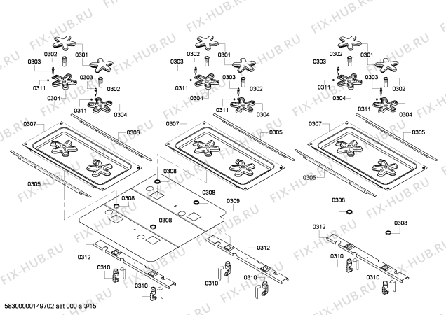 Схема №3 PRL486EDG Thermador с изображением Кабель для плиты (духовки) Bosch 00650842