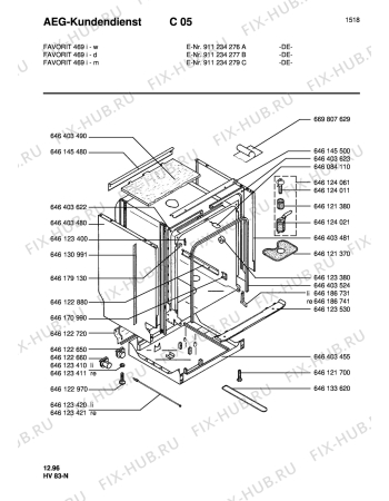 Взрыв-схема посудомоечной машины Aeg FAV469I-W - Схема узла Housing 001