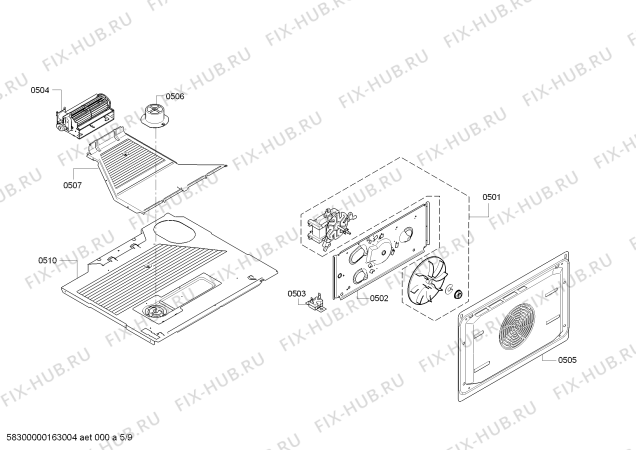 Взрыв-схема плиты (духовки) Bosch HBM13B550B Bosch - Схема узла 06