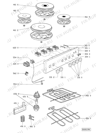 Схема №1 ACM 360/1 D с изображением Панель для плиты (духовки) Whirlpool 481945358853