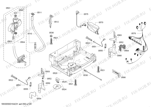 Взрыв-схема посудомоечной машины Bosch SMV51E10EU SilencePlus - Схема узла 05