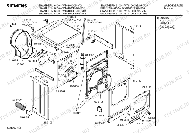 Схема №1 WT61000FG WT6100 с изображением Панель управления для сушилки Siemens 00353025