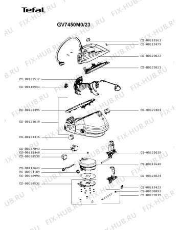 Схема №1 GV7450M0/23 с изображением Рукоятка для электроутюга Tefal CS-00123022