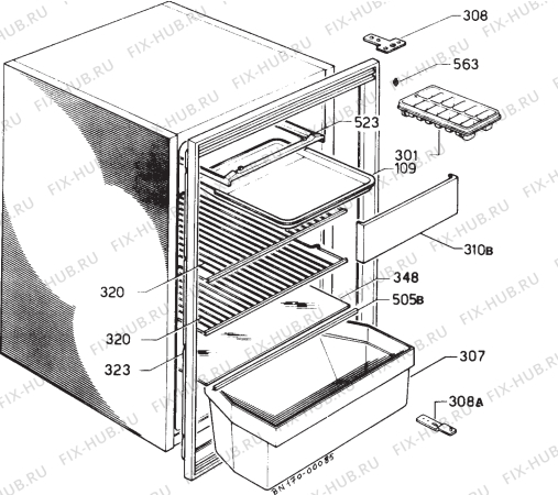 Взрыв-схема холодильника Bosch KEF1411 - Схема узла Housing 001