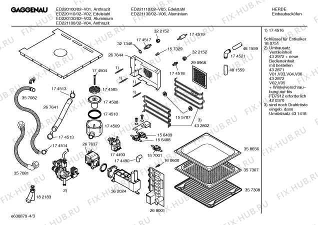 Схема №1 ED221110 с изображением Панель для печи Bosch 00218833