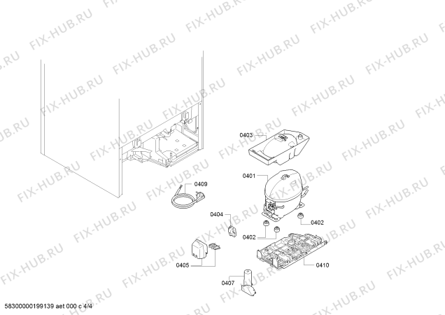 Взрыв-схема холодильника Bosch GIV11AF30 - Схема узла 04