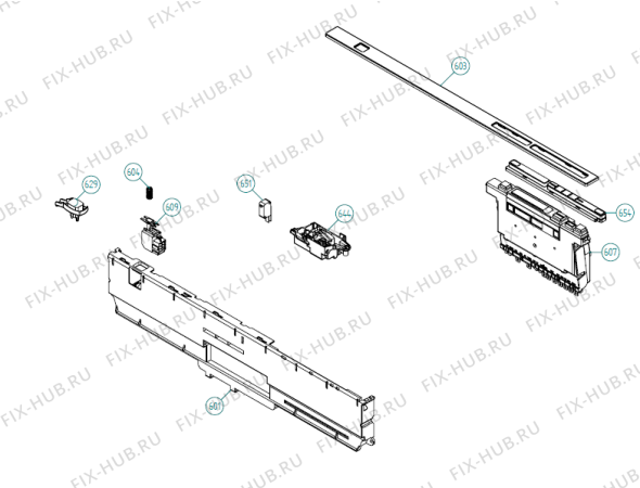 Схема №1 DM730 SE   -White Bi Soft (900001388, DW70.3) с изображением Панель для электропосудомоечной машины Gorenje 343005