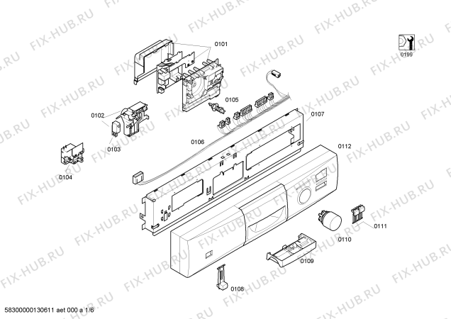 Схема №1 DGS4302 с изображением Панель управления для посудомойки Bosch 00668657