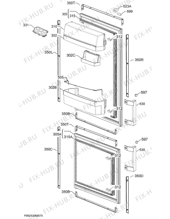 Взрыв-схема холодильника Novamatic EK1260NFLI - Схема узла Door