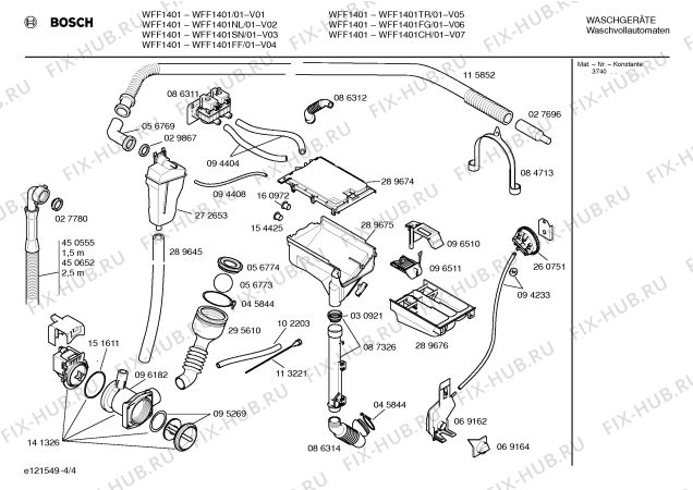 Схема №1 WFF1101IG WFF1101 с изображением Инструкция по эксплуатации для стиралки Bosch 00522681