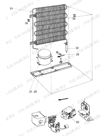 Взрыв-схема холодильника Zanussi ZC242R - Схема узла Cooling system 017