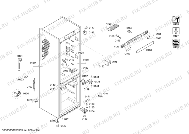 Схема №1 KGN36SR30 с изображением Дверь для холодильника Bosch 00710392