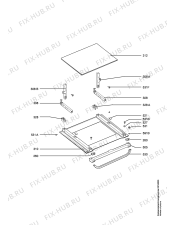 Взрыв-схема плиты (духовки) Aeg E31012-2-W - Схема узла Door 003
