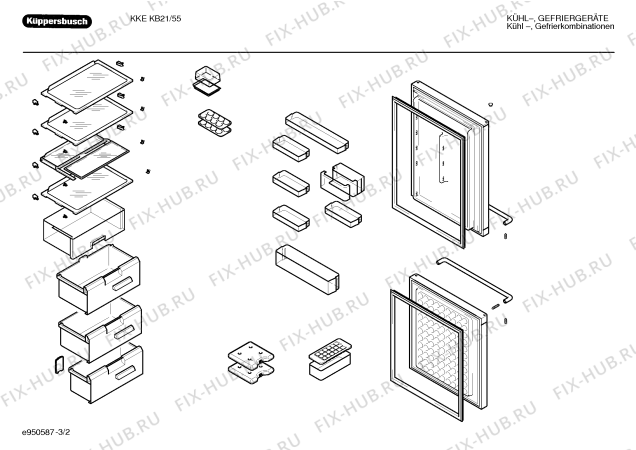 Схема №1 KKEKB21 с изображением Инструкция по эксплуатации для холодильной камеры Bosch 00521970