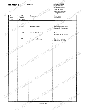 Схема №2 RM920G4 с изображением Переключатель для звукотехники Siemens 00737228