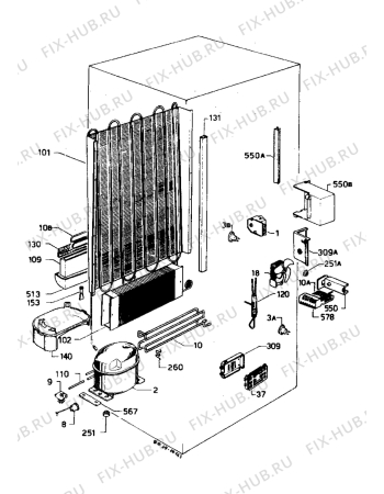 Взрыв-схема холодильника Electrolux RBE305FF - Схема узла Freezer cooling system