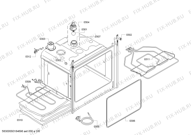 Схема №2 CB10453 с изображением Панель управления для плиты (духовки) Bosch 00790870
