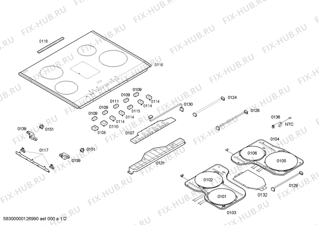 Схема №1 NIB672T14E с изображением Блок подключения для электропечи Bosch 00610490