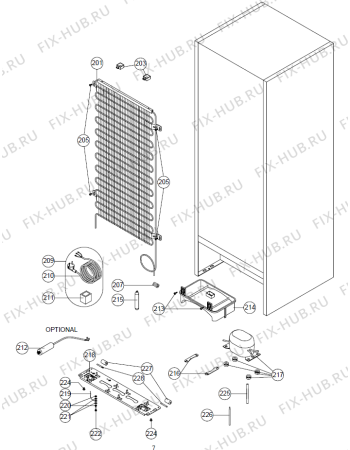 Взрыв-схема холодильника Upo F21850ND   -Freezer (171783, V36001002) - Схема узла 03