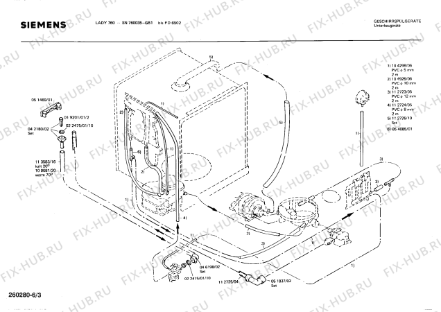 Взрыв-схема посудомоечной машины Siemens SN760035 - Схема узла 03