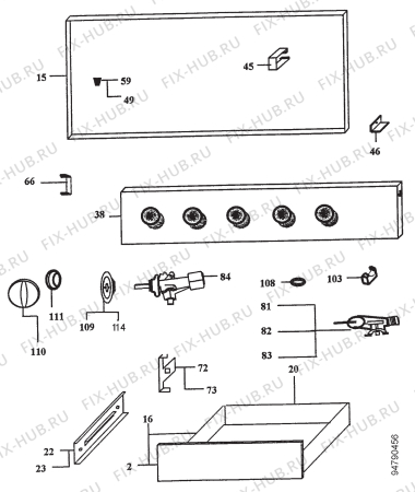 Взрыв-схема плиты (духовки) Corbero 8840F1BUTANO - Схема узла Section 2