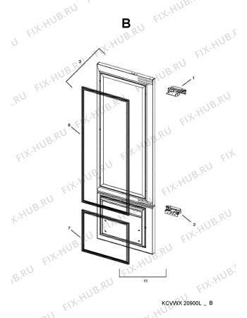 Схема №1 KCVWX20900L (F100236) с изображением Всякое для холодильной камеры Indesit C00417790