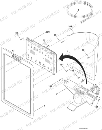 Взрыв-схема холодильника Aeg Electrolux S85628SK13 - Схема узла Water distributor