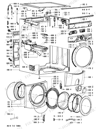 Схема №1 WAB 1211 SW с изображением Обшивка для стиралки Whirlpool 481010417139