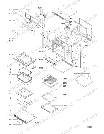 Схема №1 AKZ 367 WH с изображением Кнопка для электропечи Whirlpool 481241458184