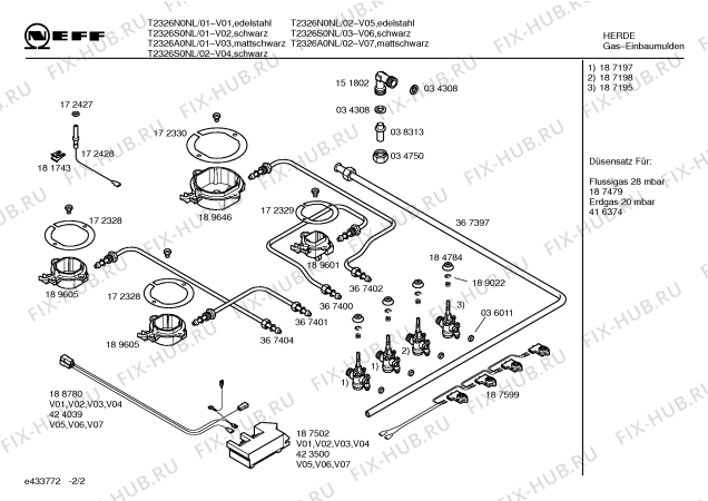 Схема №1 T2326A0NL Neff с изображением Инструкция по эксплуатации для плиты (духовки) Bosch 00582645